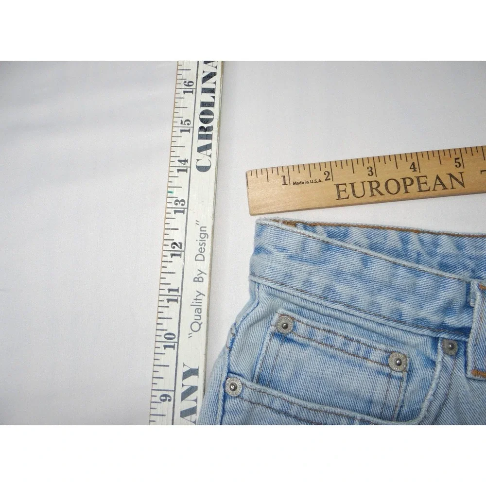 Vintage Y2K Tommy Hilfiger‎ Light Wash Denim High Waisted Shorts Womens Size 8